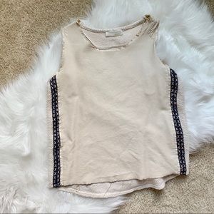 ZARA Leather Front & Knitted Back Top (Size US M)